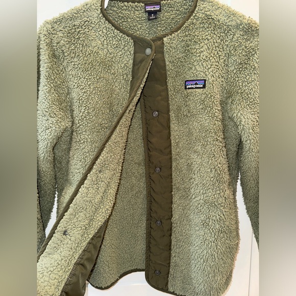Patagonia Girls Los Gatos Fleece Cardigan Garden Green - Picture 3 of 16